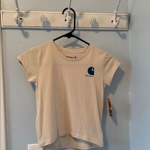 Carhartt Kids Cream Tee with Blue Emblem
